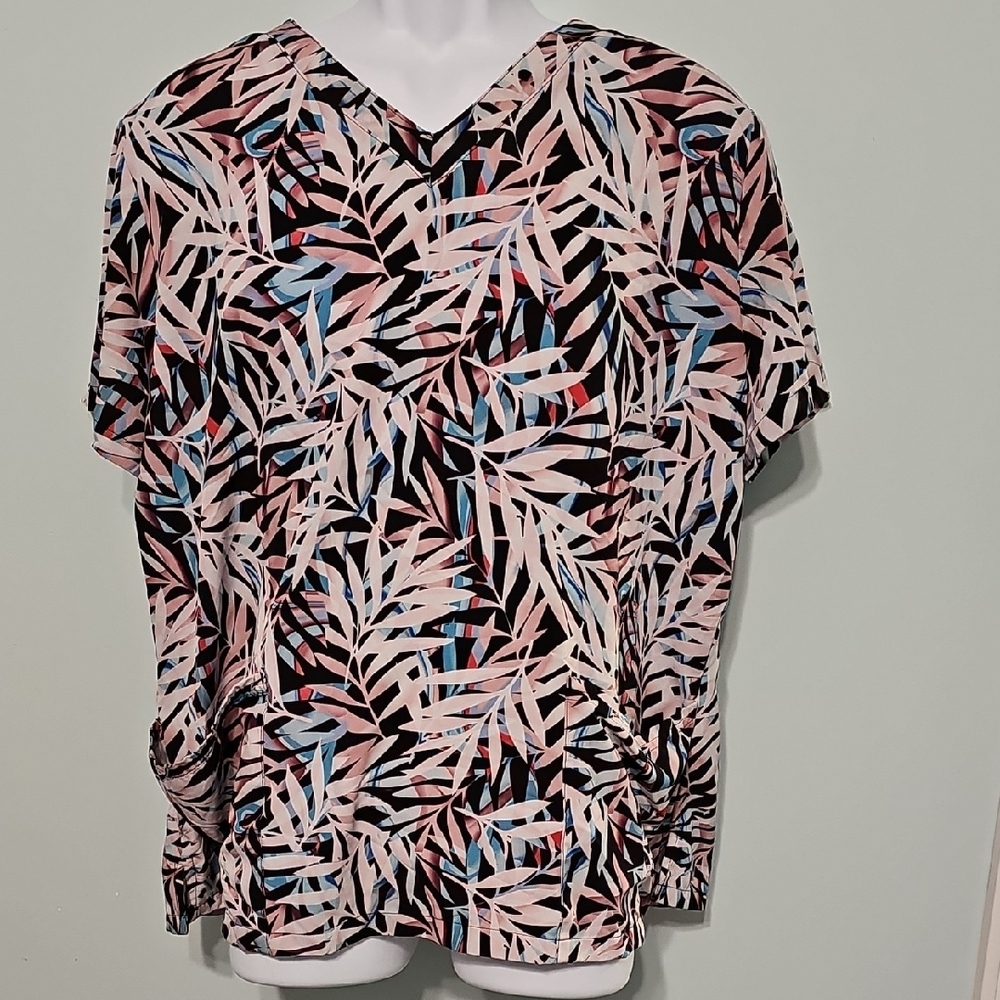 Easy Stretch Pink&Black Scrub. Size Xl. 2 Pockets. 26ptp.